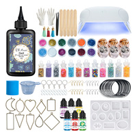 Kit de coloration DIY pour bijoux d'enfants, kit DIY pour filles, fabrication de porte-clés en cristal avec colle et moule en silicone