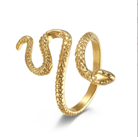 Magnifique Bague Femme Esprit Serpent en Acier Inoxydable Plaqué Or 18K PVD, Tendance et Élégante, Vente en Gros, Bijoux Uniques Or Rose