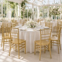 Hochwertige Stapelbare Kunststoff-Harz-Stühle für Veranstaltungen und Hochzeiten Goldener Chiavari-Stuhl für Outdoor-Garten-Partys und Dining