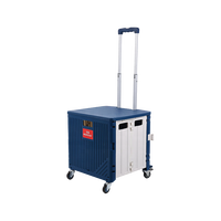 Pique-nique de supermarché robuste de caisse roulante pliable avec 4 roues chariot en plastique pliable de 35 kg