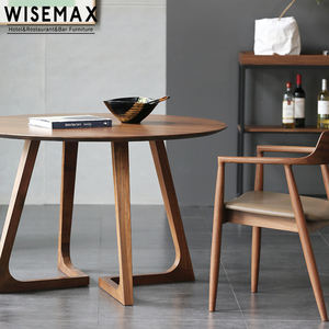 WISEAMX FURNITURE Table à manger en bois simple et moderne de style nordique, mobilier de salle à manger pour restaurant, pour 6 ou 8 personnes, table ronde - Product Image 6