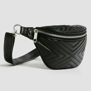 Oem women quilted factory leather boys fanny belt pack custom logo waist bags