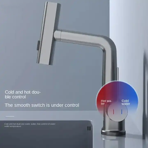 Gran oferta, grifo de baño giratorio de 360 grados, pantalla LED digital, grifo de lavabo de cascada, grifo mezclador de lavabo extraíble para Baño - Product Image 4