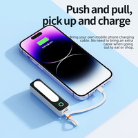 PORPIU 2025 Mini Lampe Torche LED, Batterie Externe Li-Polymère 5000mAh, Charge Rapide Type-C, Chargeur d'Urgence Portable Ultra Mince avec Écran LED