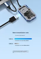 Hub Ekspansi USB 3.0 Aluminium Alloy 4-Port Tipe-C untuk Laptop, Ponsel, Thunderbolt, dan Game, Tersedia