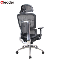Chaise de bureau de direction de luxe réglable avec dossier, design moderne, ergonomique, pivotante, en tissu, avec support lombaire ajustable