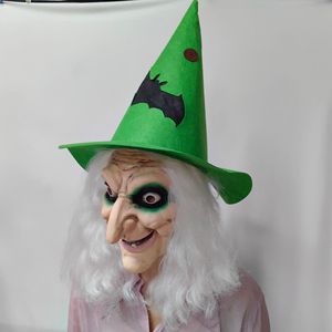 Maschera da Strega Originale con Cappello <span class=keywords><strong>e</strong></span> Parrucca, Accessori per Travestimenti Horror, <span class=keywords><strong>Maschere</strong></span> di Halloween in Lattice Naturale per Adulti - Product Image 3