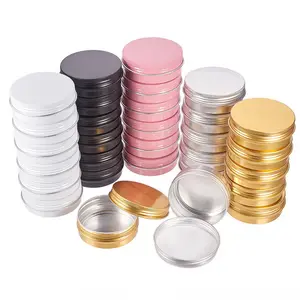 Nouveau rouge orange <span class=keywords><strong>bleu</strong></span> boîte en aluminium 1oz 2oz 3oz 4oz bouche peu profonde métal baume à lèvres conteneur crème pour les yeux vis cosmétique boîtes en aluminium - Product Image 1