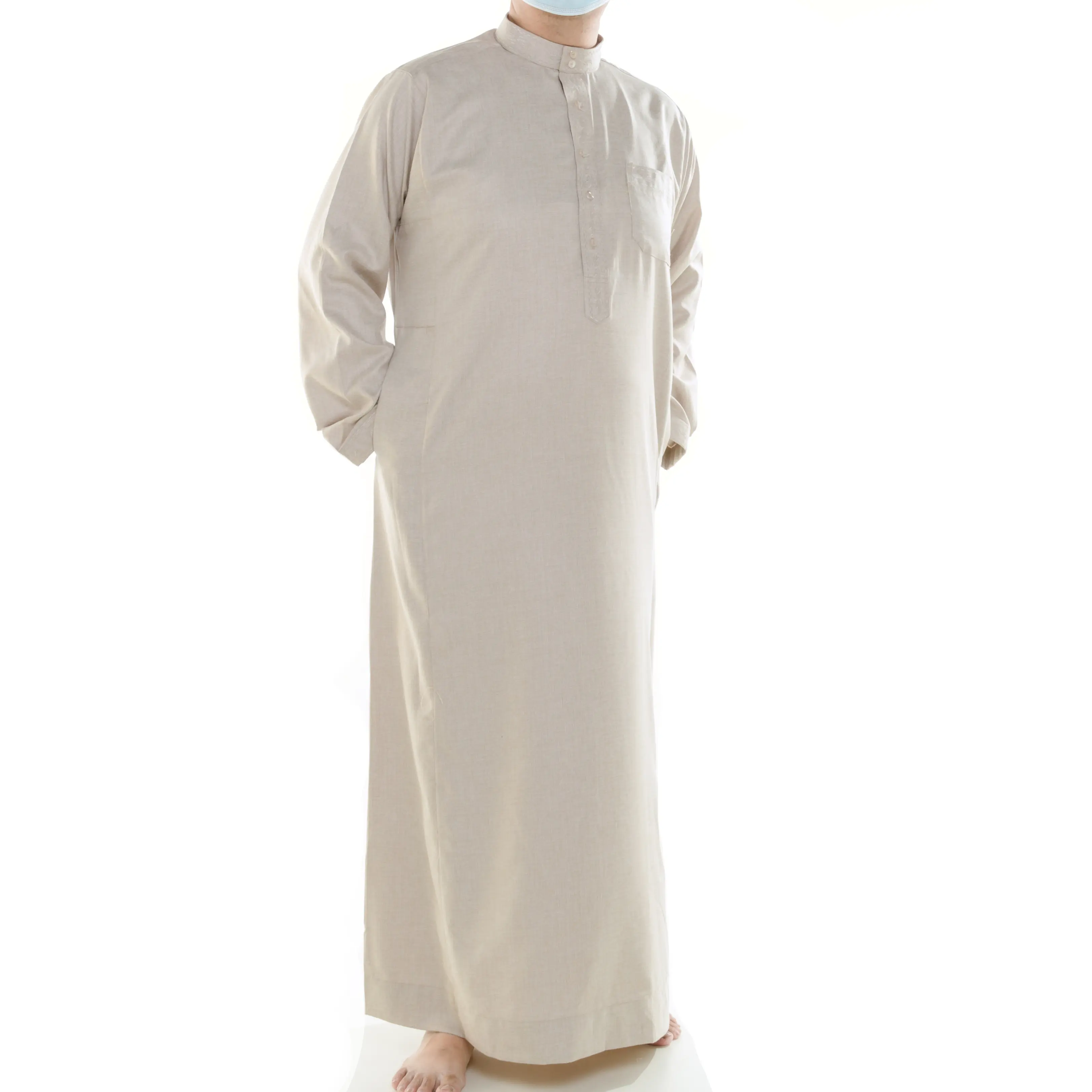 New White Colors Alharamain Saudi Turkish Thope For Men Fashion Wear Baju Koko Jubah Muslim Abaya Men