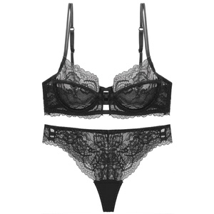 Nueva ropa interior para mujer Sujetador push-up Sujetador de encaje transpirable ultrafino sexy con conjunto de sujetador de Tanga - Product Image 3