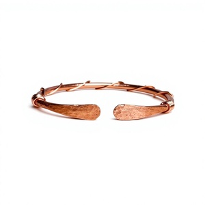Handmade Copper <b>Bracelet</b> For Men With Vintage Antique Finish Adjustable Fashion Jewelry Daily Wear Accessory - Product Image 1
