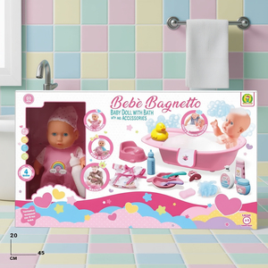 Poupée bébé Beb Bagnetto avec baignoire et accessoires, 4 sons pour jeux d'imitation - Product Image 3