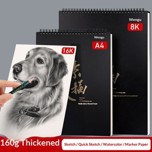 Carnet de <span class=keywords><strong>croquis</strong></span> A4 à spirale, épaissi, pour dessin rapide, pages vierges, peinture au trait, marqueur, 8K, couverture rigide, noir - Product Image 3