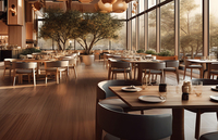 Ensemble de table à manger de luxe moderne pour 4, 6 ou 8 personnes, structure en bois massif, mobilier de restaurant pour hôtel