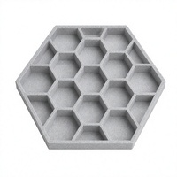 Panneau acoustique hexagonal gris en feutre, plaque de plafond insonorisante, panneau de réduction du bruit en nid d'abeille pour bureau et hall
