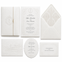 Weiße Hochzeitseinladungs-Suite im Großhandel, Minimalistisches Weißes Einladungsset, Maßgefertigte Schlichte Weiße Hochzeitseinladungen