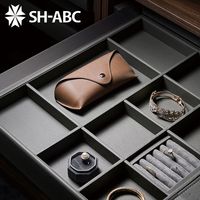 SH-ABC Tiroir de rangement à fermeture douce pour bijoux, en PU personnalisé, pour armoire, organisateur de bijoux dissimulé pour placard, accessoires vestimentaires