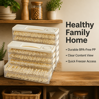Boîte de rangement étroite et dynamique pour raviolis dans la porte latérale du réfrigérateur/congélateur, seau de conservation en plastique de qualité alimentaire