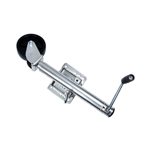 Gato de elevación para remolque de metal galvanizado con fijación por tornillos, capacidad de 1000 LBS, rueda giratoria de goma de 6 pulgadas, recorrido de 10 pulgadas, altura máxima de 22.5 pulgadas - Product Image 2