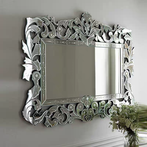 Espejo de Pared Moderno con Espejo Veneciano y Cristal con Diamantes Triturados + Cristal para Vestidor, Tamaño y Diseño Personalizables - Product Image 2