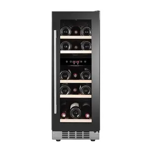 Candor Wholesale 15 Bottles Dual Zone Small Built In Wine Fridge Cellar Humidity Control Home Appliance