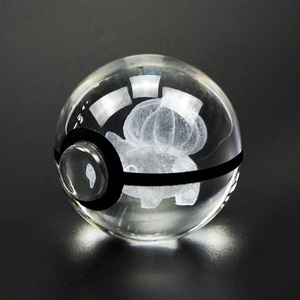 Souvenir en verre cristallin transparent personnalisé avec logo d'anime, personnage <span class=keywords><strong>PokeBall</strong></span>, cadeau pour enfants, <span class=keywords><strong>pas</strong></span> <span class=keywords><strong>cher</strong></span> - Product Image 4