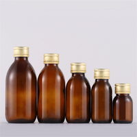 Sirop de codeine 30 ml, 60 ml, 100 ml, flacon en verre ambré avec bouchon à vis et emballage en carton pour médicaments liquides