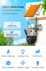 Kamera CCTV Tenaga Surya V380 Wireless 4G WIFI 6MP PTZ Zoom PIR Alarm Keamanan Luar Ruangan Hemat Daya - Product Image 3