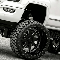 Jantes en alliage forgé sur mesure de 20 à 26 pouces, noires, usinées, 6 branches, à profil profond pour Chevrolet Silverado, Ford F150, GMC Sierra Pickup