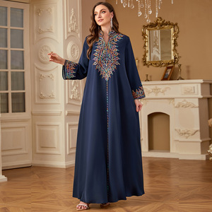 <span class=keywords><strong>Abito</strong></span> Etnico da Uomo 4065 in Poliestere con Ricami, Collo a V, Maniche Lunghe, Motivo a Tinta Unita, Jalabiya per il Tempo Libero - Product Image 4