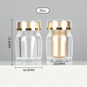 Botella transparente vacía de acrílico premium de 25 ml para proteínas en polvo, cápsulas, pastillas, contenedor de suplementos con tapa - Product Image 6