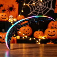Épée lumineuse 2-en-1 double lame, rechargeable par USB, avec effets sonores, accessoire de cosplay d'Halloween pour enfants