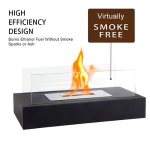 Bahçe dekor için iki tarafı temperli cam ile kare bağlantısız etanol şömine dayanıklı masa şömine - Product Image 3