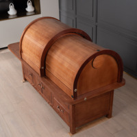 Table de spa électrique réglable en bois pour thérapie chiropratique thermique par traction lombaire moderne avec chauffage pour hôtel et sous-sol