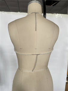 Y2K Bra rantai wanita, Bra lapisan manik-manik Bohemian seksi untuk pesta pernikahan tunangan, Bra <span class=keywords><strong>Harness</strong></span> mutiara - Product Image 3