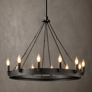 Simple Modern Round Metal Ring Pendant Lamp Multiple Finish Frame <b>Chandelier</b> For Home Ambient <b>Lighting</b> - Product Image 1