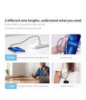Tressé 0.3m 1.2m 60w Anti Câble 2 en 1 Longe Câble de Données Usb-c à Type c Câble Couleur pour Téléphone Mobile Pd 60w Charge Rapide