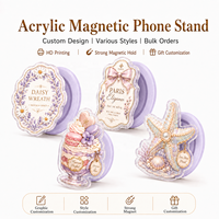 Support et poignée magnétique personnalisés en acrylique pour téléphone avec base givrée pour coque de téléphone, impression HD, support polyvalent et robuste pour selfies