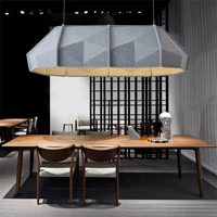 Lampe suspendue acoustique moderne en tissu, hauteur réglable, absorption du son, utilisation pour la maison, l'îlot de cuisine, le restaurant, lumière blanc chaud 3000K