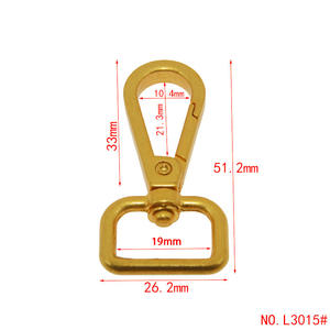 Kait jepret putar kualitas tinggi 19mm cincin pegas logam emas antik gesper klip Lobster tas tangan gesper tali perangkat keras - Product Image 6