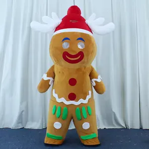 Efun คอสเพลย์ที่กําหนดเอง Gingerbread Man หมวกพองมิ่งขวัญเครื่องแต่งกายสําหรับปาร์ตี้ฮาโลวีนงานฉลองบิสกิตผู้ใหญ่การ์ตูนคอสเพลย์