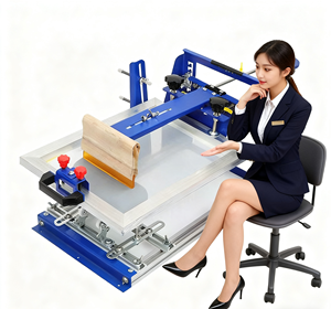 High Quality Screen Printing Machine for Round Bottles Easy Operate Manual Curved Design 1 Color Printing Hand Operated Machine