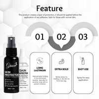 Produits capillaires très demandés : Colle pour perruques, Spray protecteur de peau, Spray de fusion de dentelle, Dissolvant de colle, Kit d'installation de perruques noires