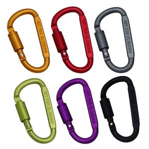 Porte-clés mousqueton en aluminium en forme de D avec logo personnalisé, à verrouillage par vis, pour événements extérieurs et cadeaux promotionnels - Product Image 4