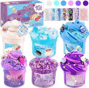 Paquete de Slime Comestible al por Mayor, Seis Contenedores, Consistencias Mixtas, No Tóxico, con Dijes, Ideal para Regalos Escolares y Fiestas - Product Image 1