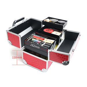 Salon Studio Nail Art <strong>Case</strong> Aluminum Frame Fashion Alligator Pattern <strong>Technician</strong> <strong>Tool</strong> Box Beauty Cosmetic Makeup Train <strong>Case</strong> - Product Image 4