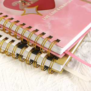 A5 Personalised <strong>Diary</strong> Pink and Gold Weekly <strong>Diary</strong> <strong>Organiser</strong> Agenda Spiral Notebook - Product Image 3