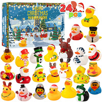 Noël en plastique canard boîte mystère enfants petit canard jaune jouet Halloween Figurine canard compte à rebours calendrier boîte-cadeau