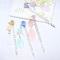 Stylo plume en verre artisanal de style varié, tous types, beau et transparent, en verre borosilicate de haute qualité, cristal vintage