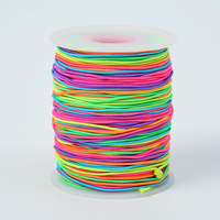 Cordon élastique rond coloré dégradé arc-en-ciel de 1 mm pour la fabrication de bijoux faits main et la création de perles DIY